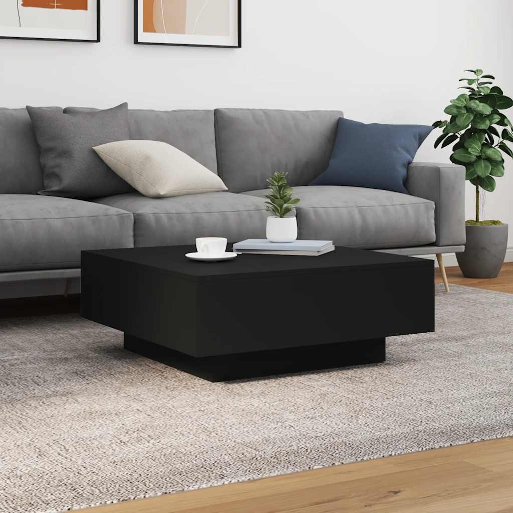Table basse noir 80x80x31 cm bois d'ingénierie - XIOS