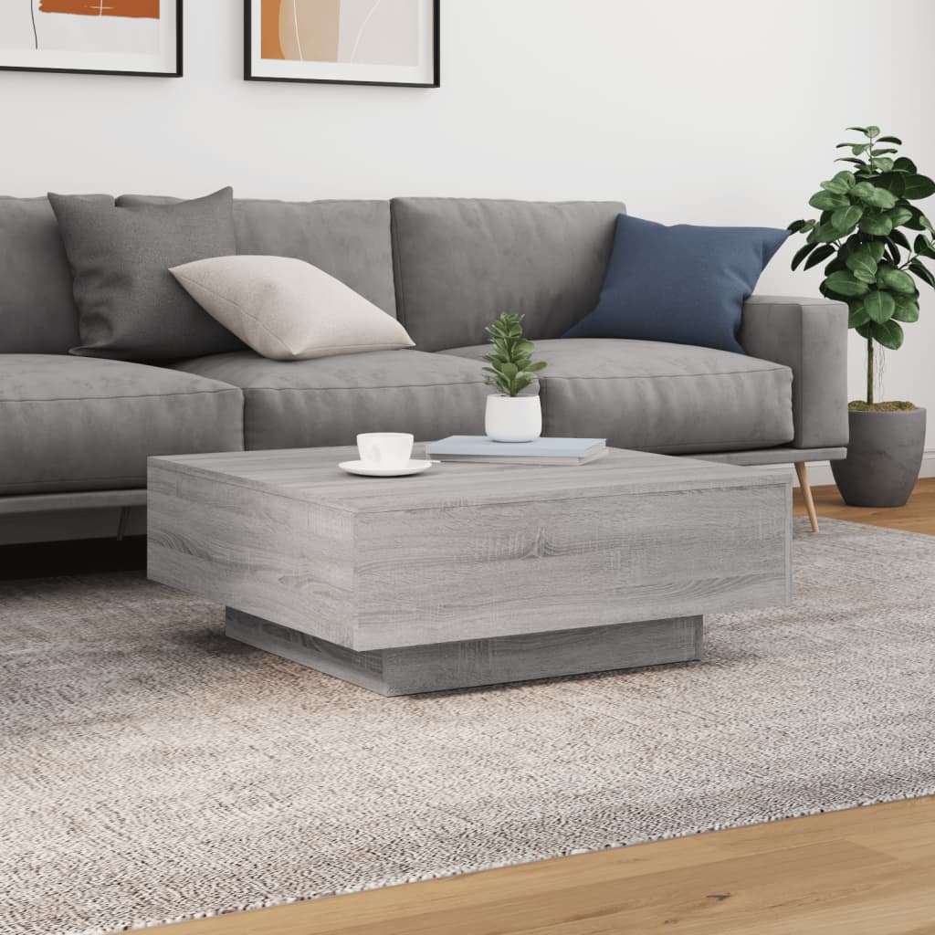 Table basse sonoma gris 80x80x31 cm bois d'ingénierie - XIOS