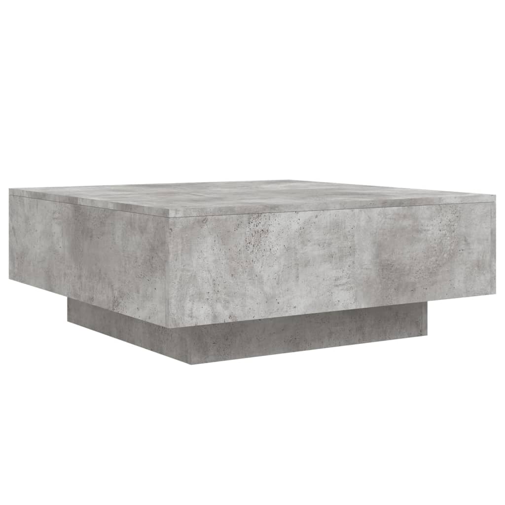 Table basse avec lumières LED gris béton 80x80x31 cm XIOS