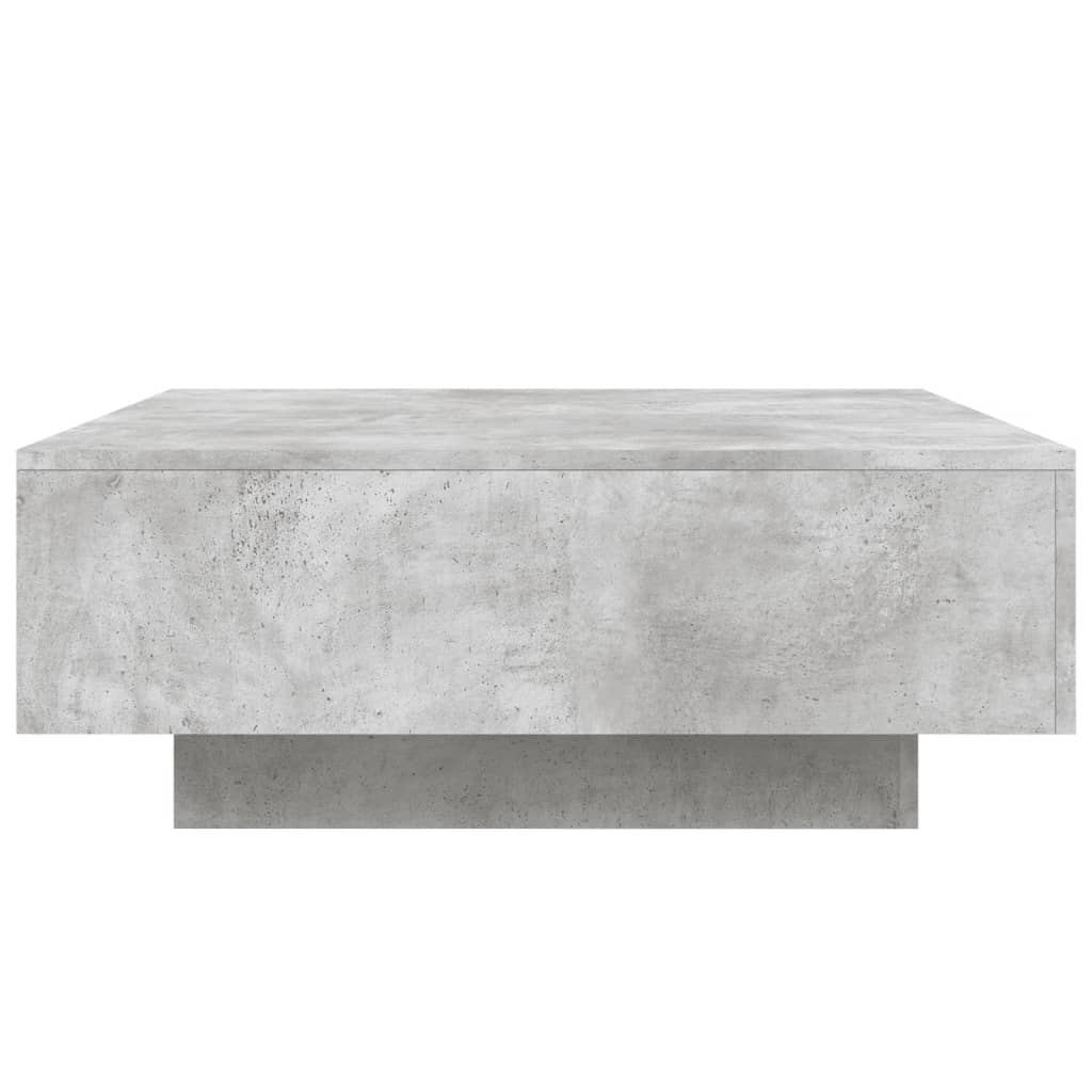 Table basse avec lumières LED gris béton 80x80x31 cm XIOS