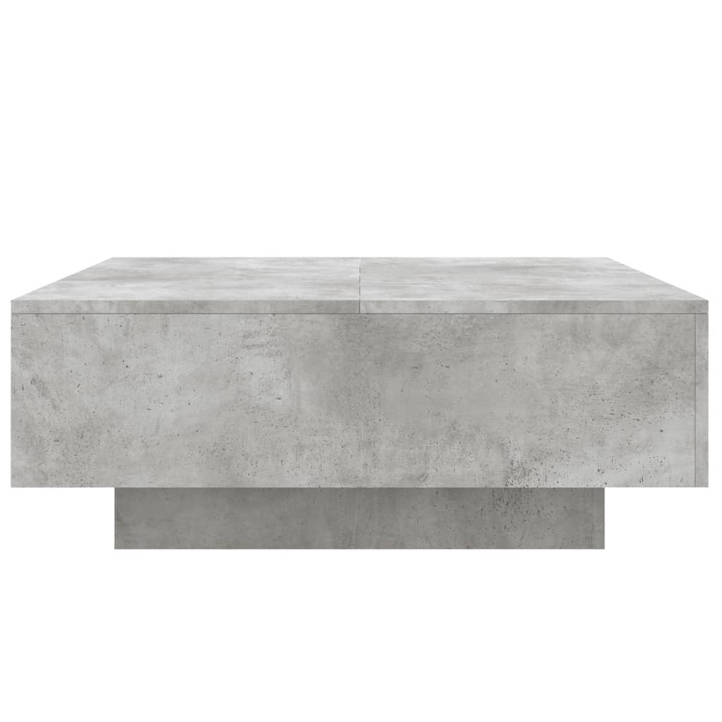 Table basse avec lumières LED gris béton 80x80x31 cm XIOS