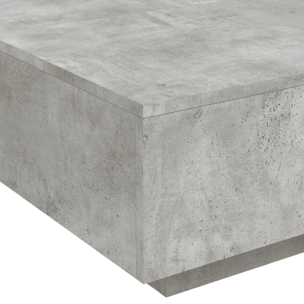 Table basse avec lumières LED gris béton 80x80x31 cm XIOS