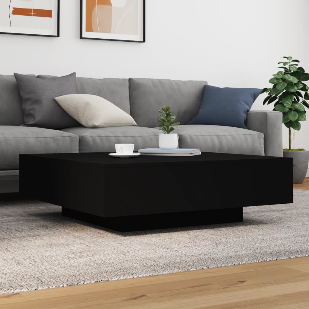 Table basse noir 100x100x31 cm bois d'ingénierie - XIOS