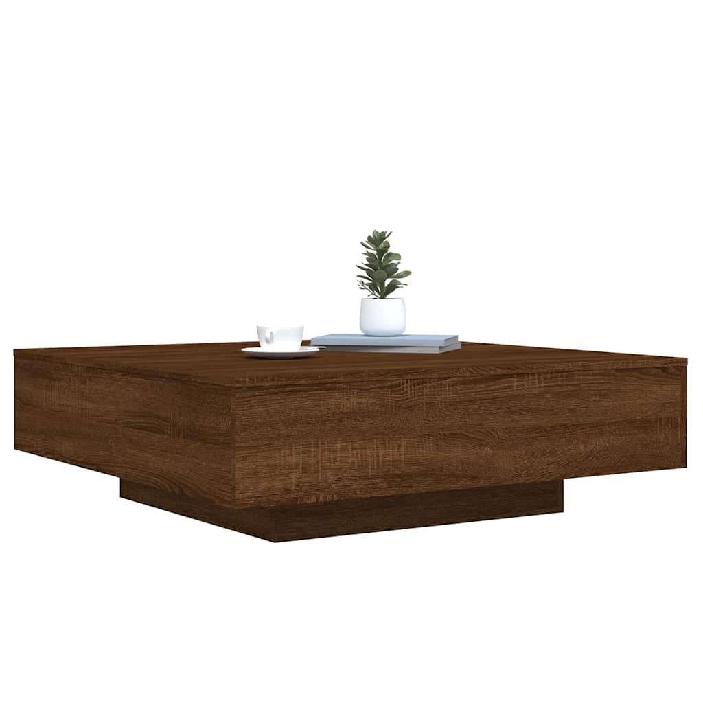 Table basse chêne marron 100x100x31 cm bois d'ingénierie XIOS