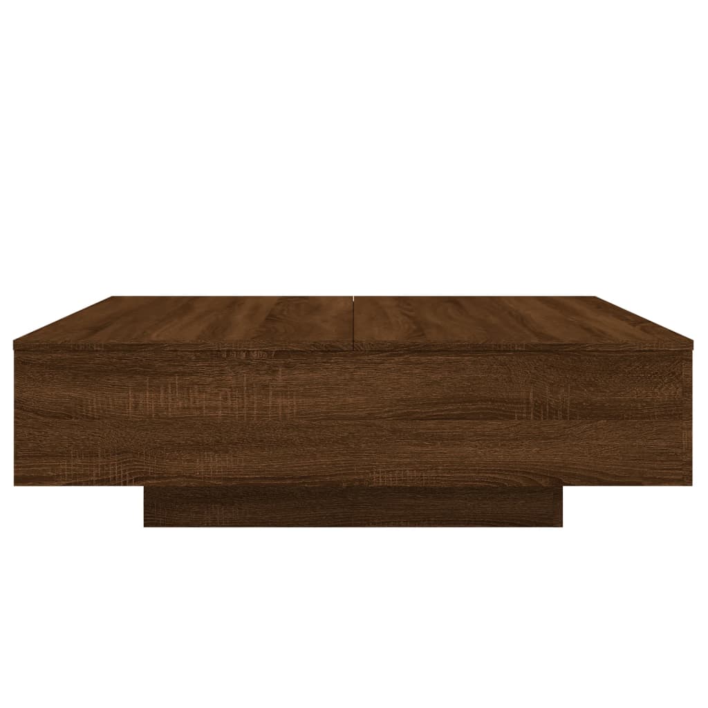 Table basse chêne marron 100x100x31 cm bois d'ingénierie XIOS