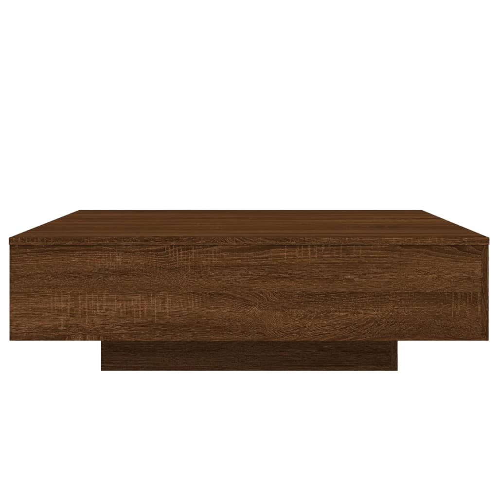 Table basse chêne marron 100x100x31 cm bois d'ingénierie XIOS