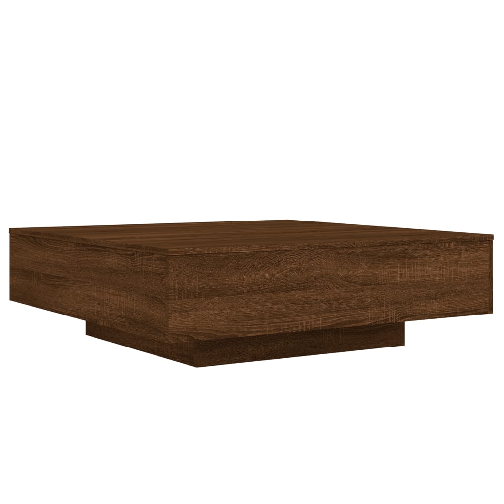 Table basse chêne marron 100x100x31 cm bois d'ingénierie XIOS