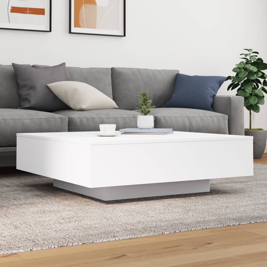 Table basse avec lumières LED blanc 100x100x31 cm - XIOS