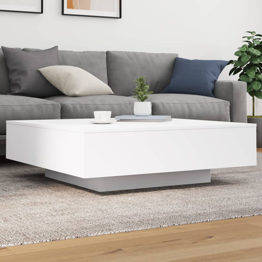 Table basse avec lumières LED blanc 100x100x31 cm - XIOS