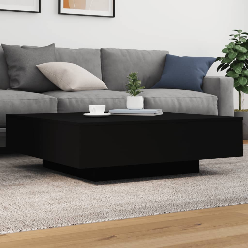 Table basse avec lumières LED noir 100x100x31 cm - XIOS