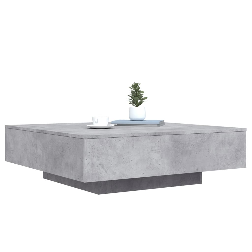 Table basse avec lumières LED gris béton 100x100x31 cm - XIOS