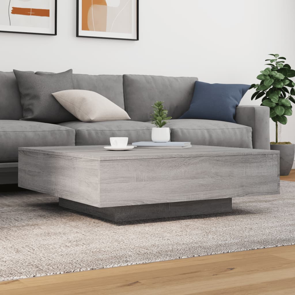 Table basse avec lumières LED sonoma gris 100x100x31 cm - XIOS