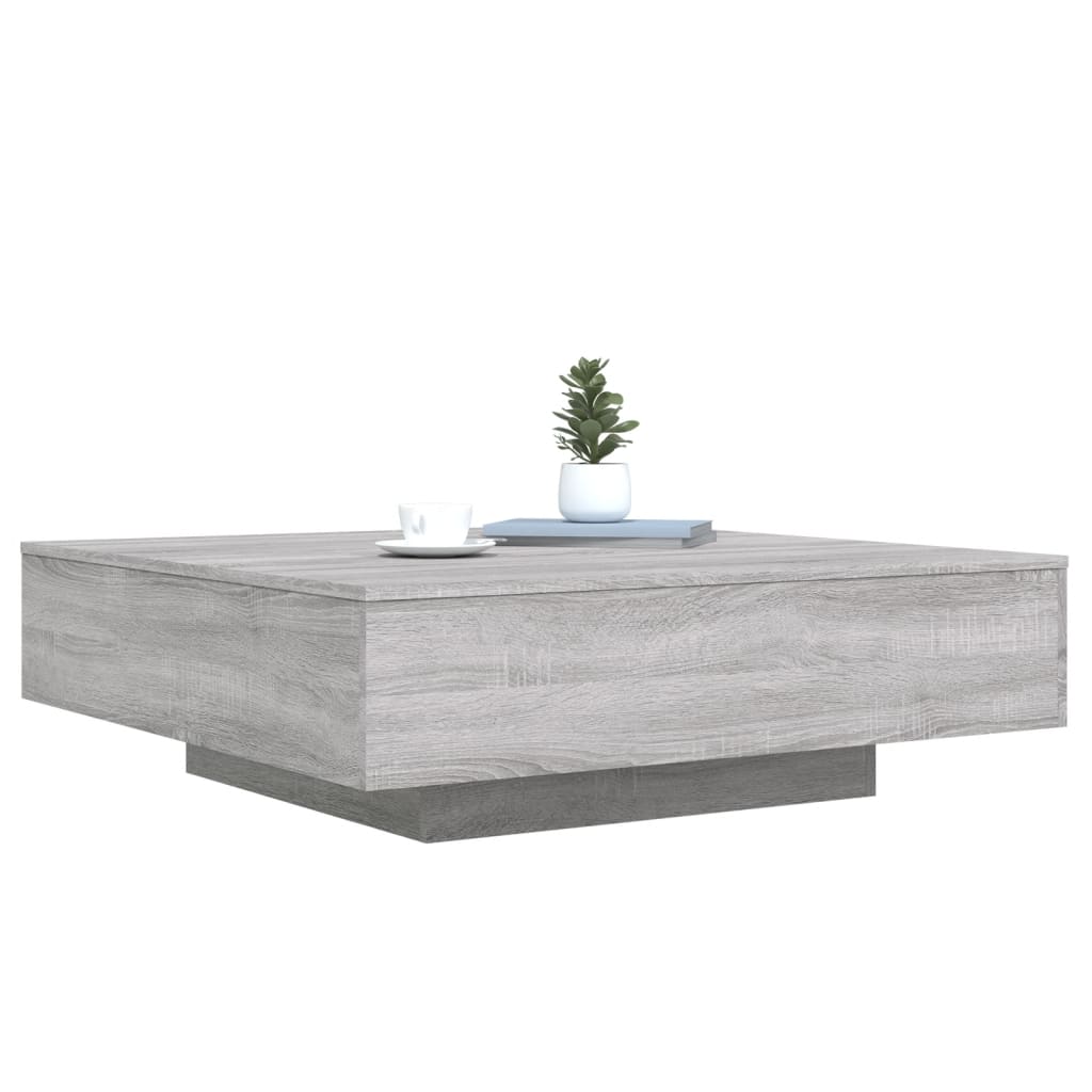Table basse avec lumières LED sonoma gris 100x100x31 cm - XIOS