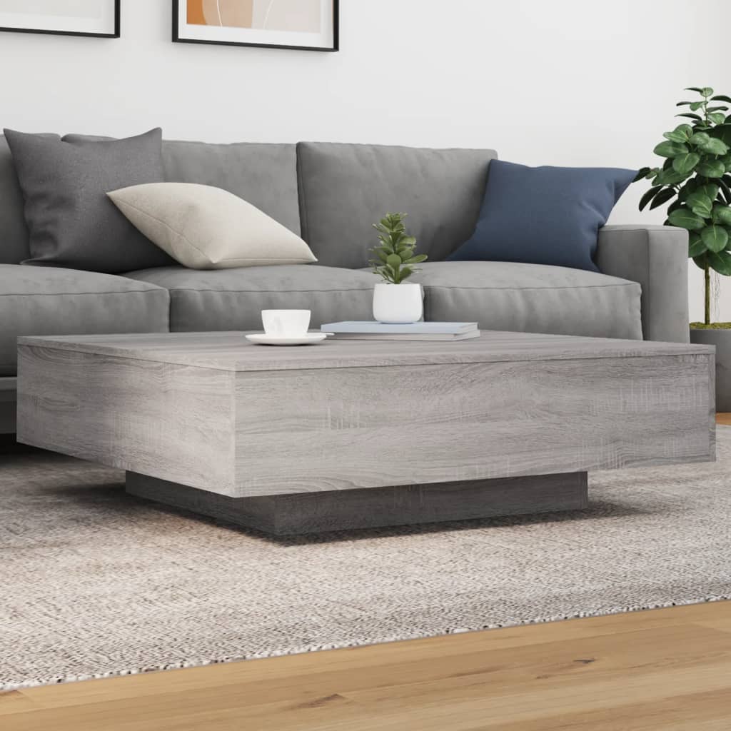 Table basse avec lumières LED sonoma gris 100x100x31 cm - XIOS