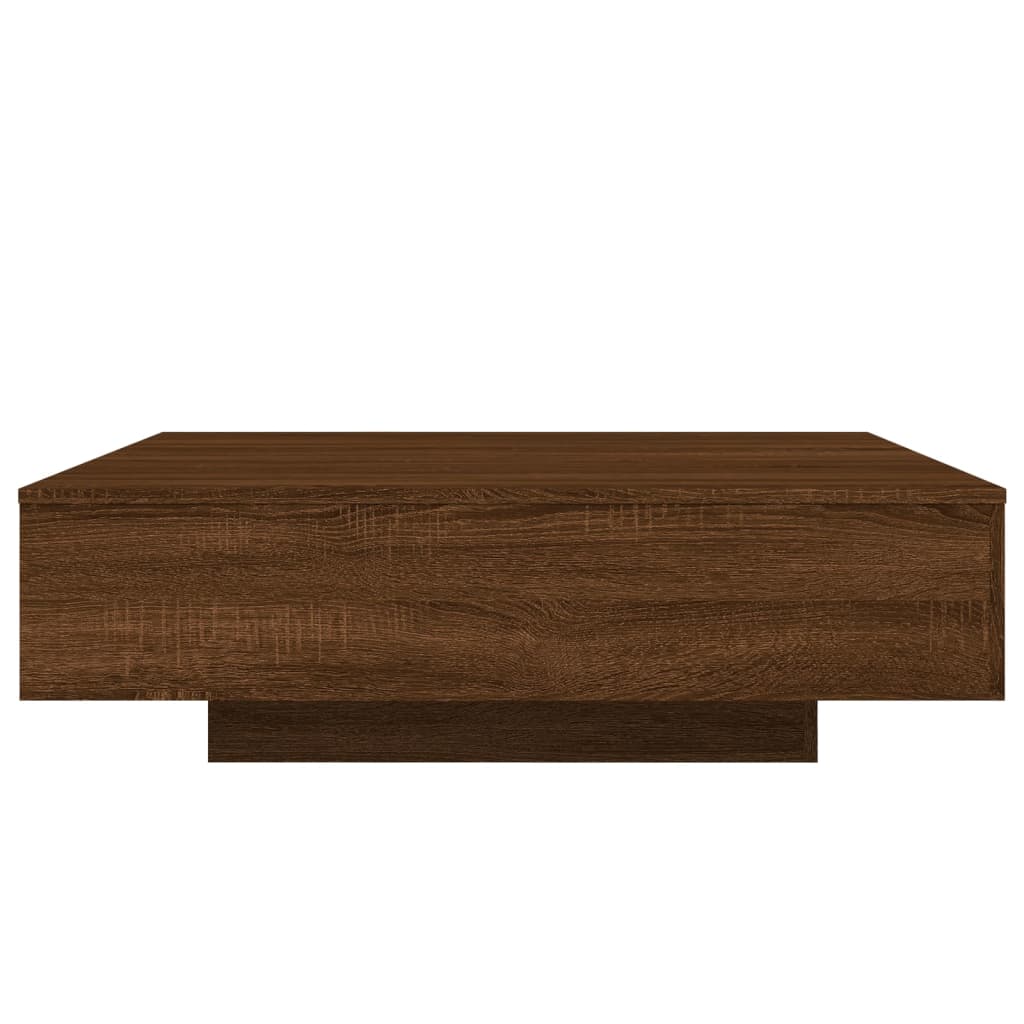 Table basse avec lumières LED chêne marron 100x100x31 cm XIOS