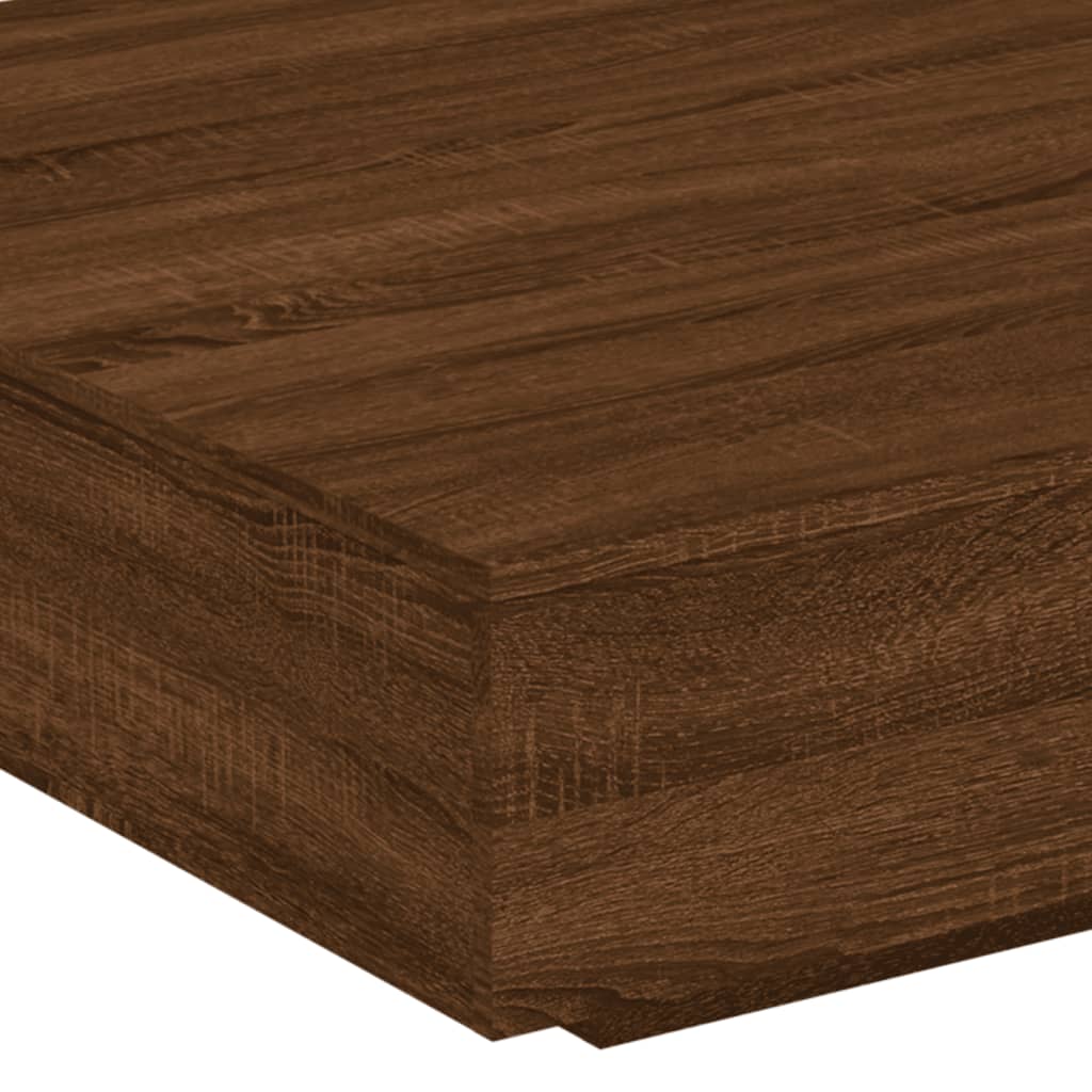 Table basse avec lumières LED chêne marron 100x100x31 cm XIOS