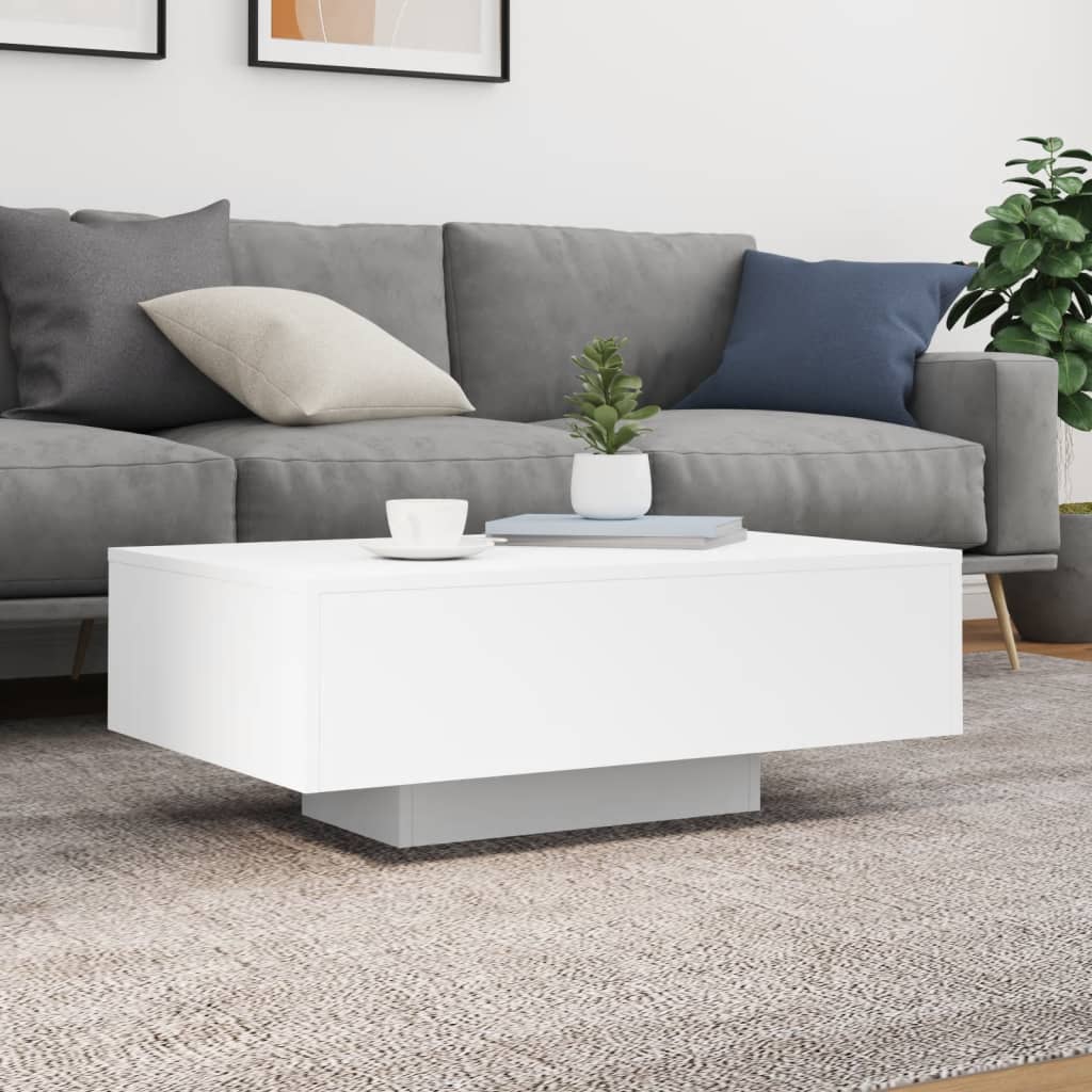 Table basse avec lumières LED blanc 85x55x31 cm - XIOS