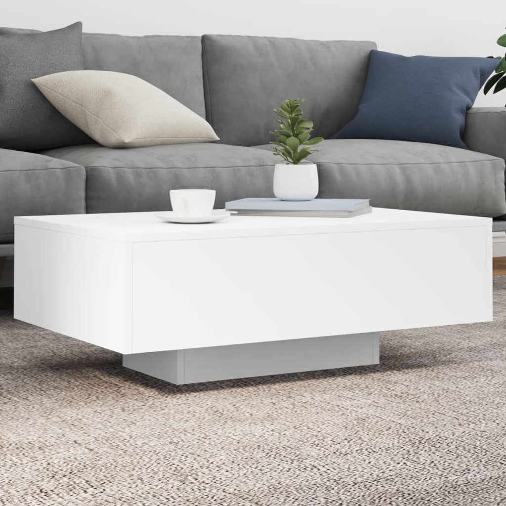 Table basse avec lumières LED blanc 85x55x31 cm - XIOS