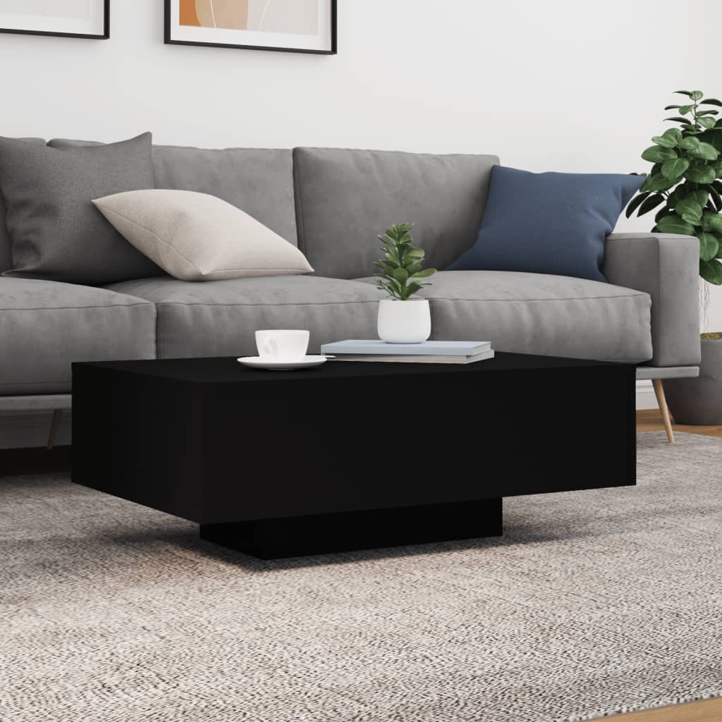 Table basse avec lumières LED noir 85x55x31 cm - XIOS