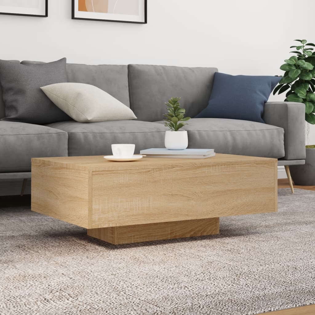Table basse avec lumières LED chêne sonoma 85x55x31 cm - XIOS
