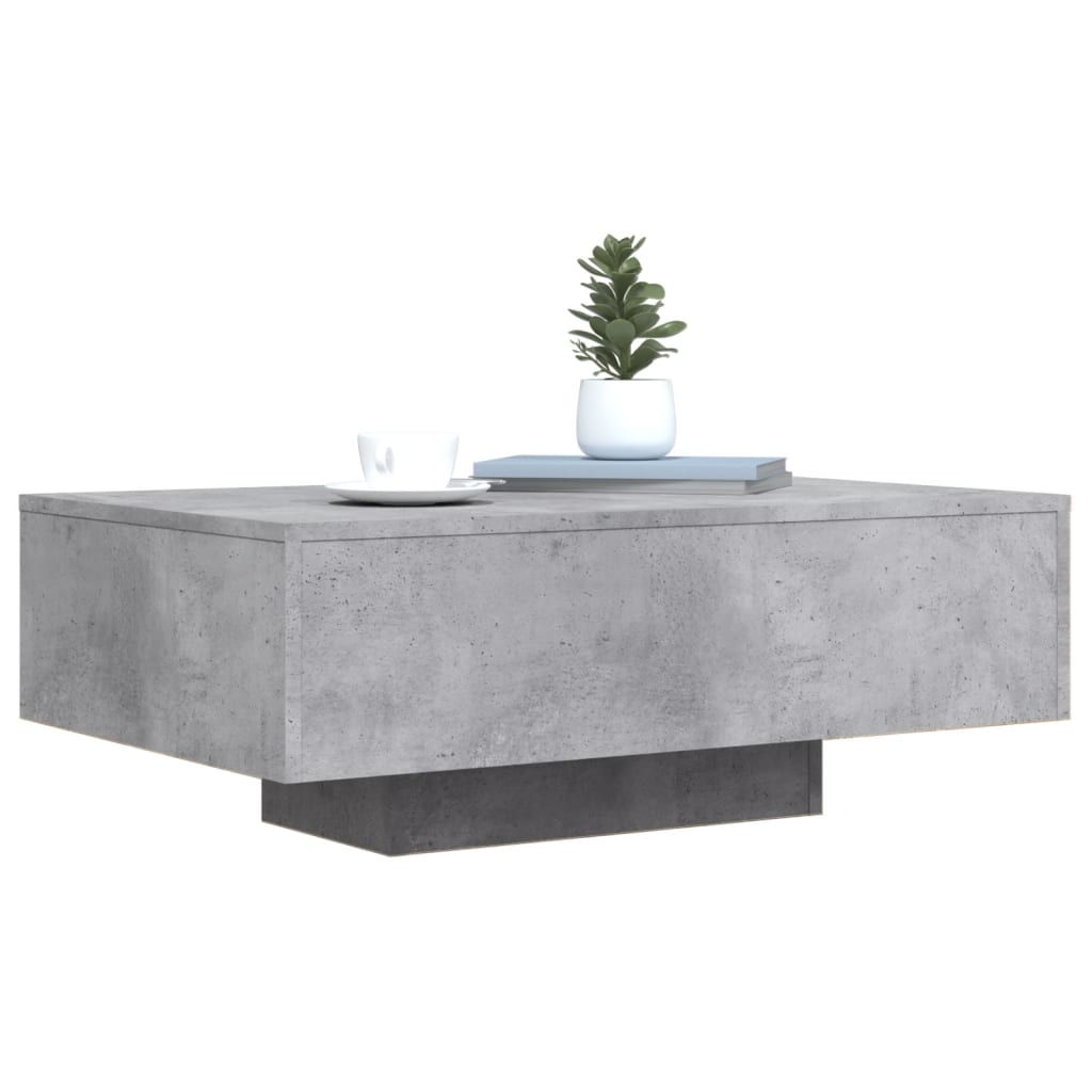 Table basse avec lumières LED gris béton 85x55x31 cm - XIOS