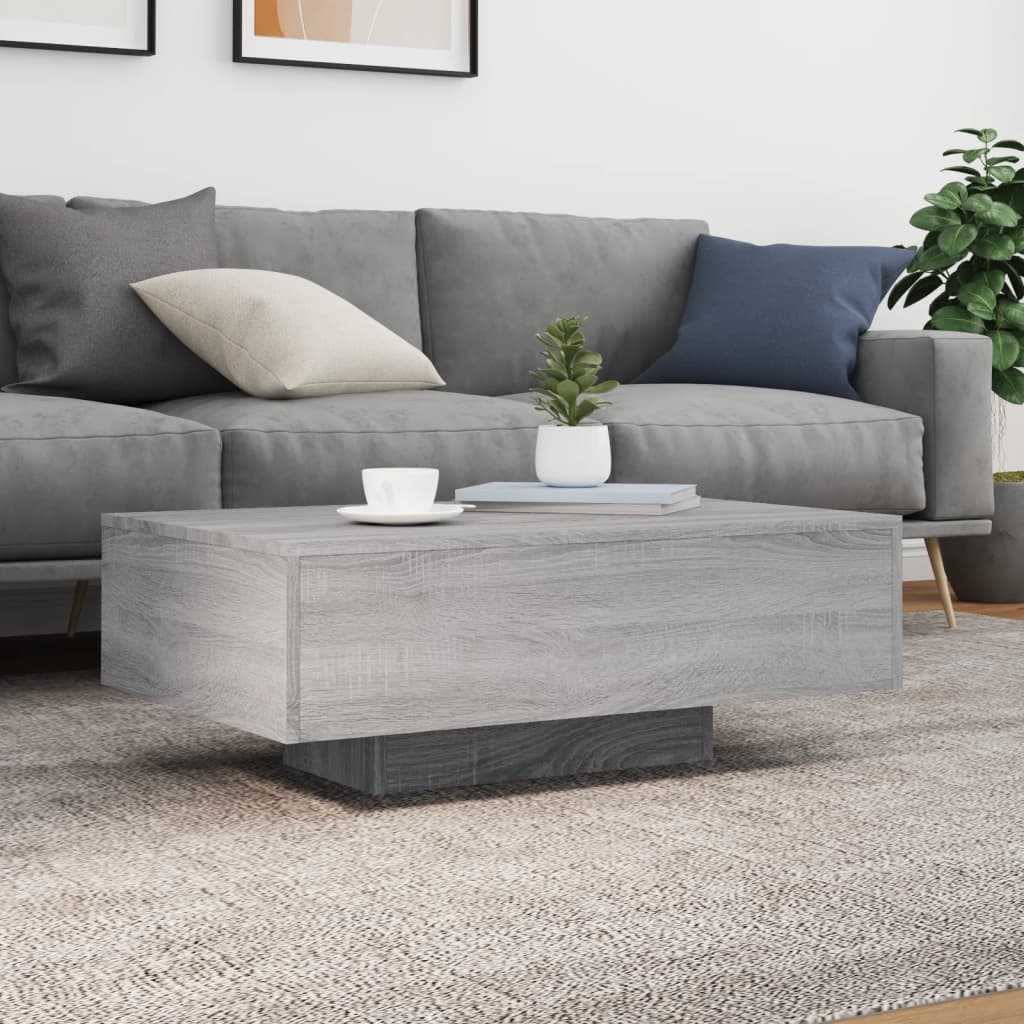 Table basse avec lumières LED sonoma gris 85x55x31 cm - XIOS