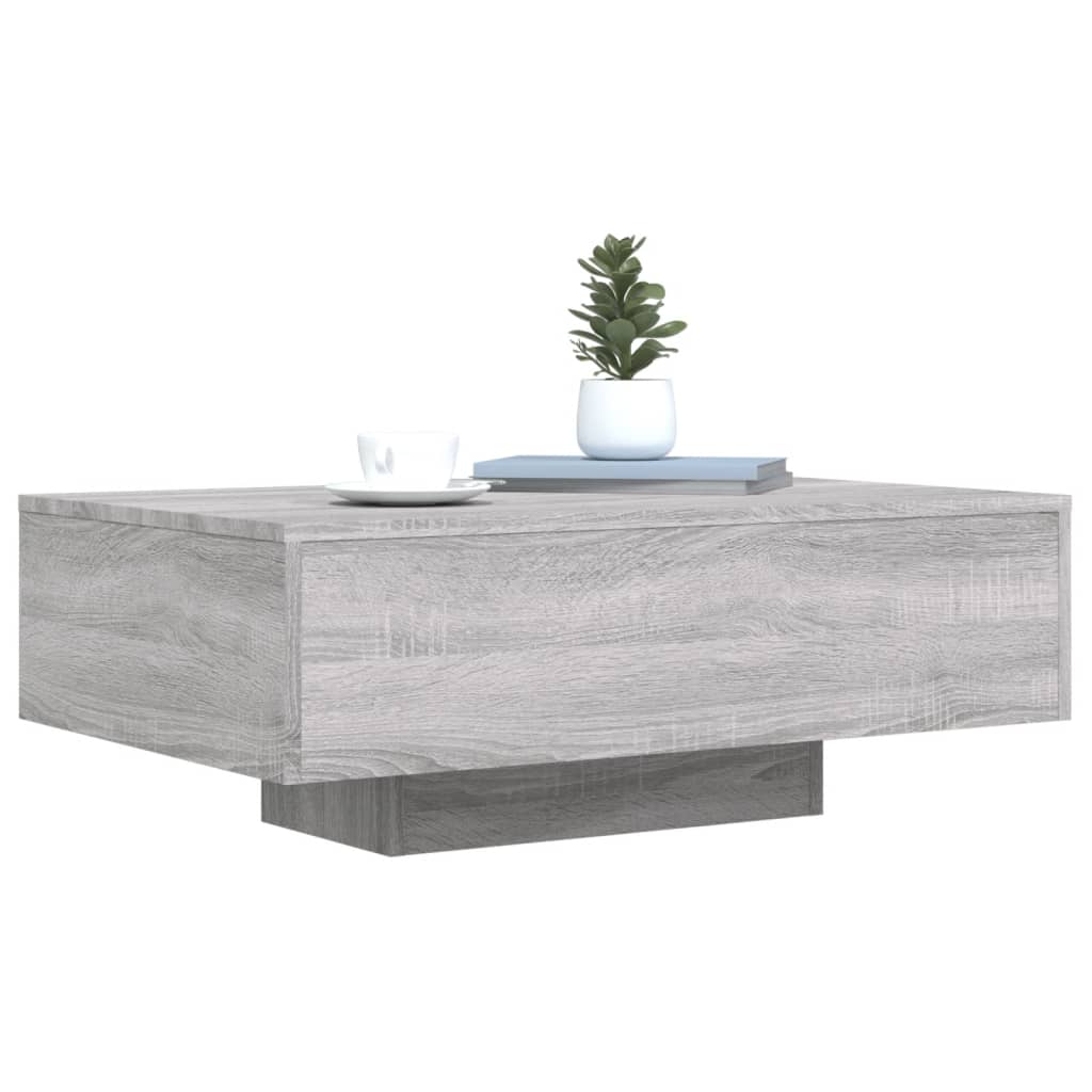 Table basse avec lumières LED sonoma gris 85x55x31 cm - XIOS