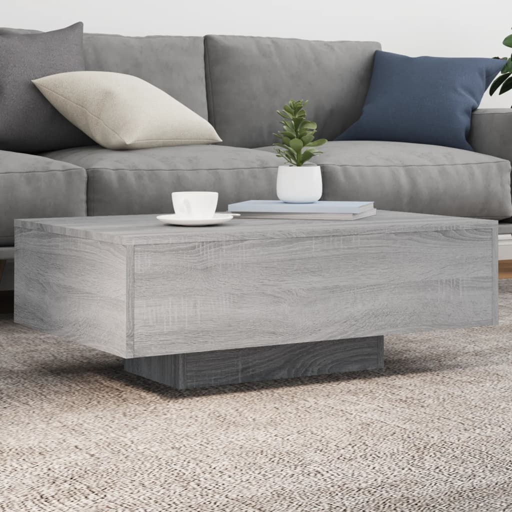 Table basse avec lumières LED sonoma gris 85x55x31 cm - XIOS