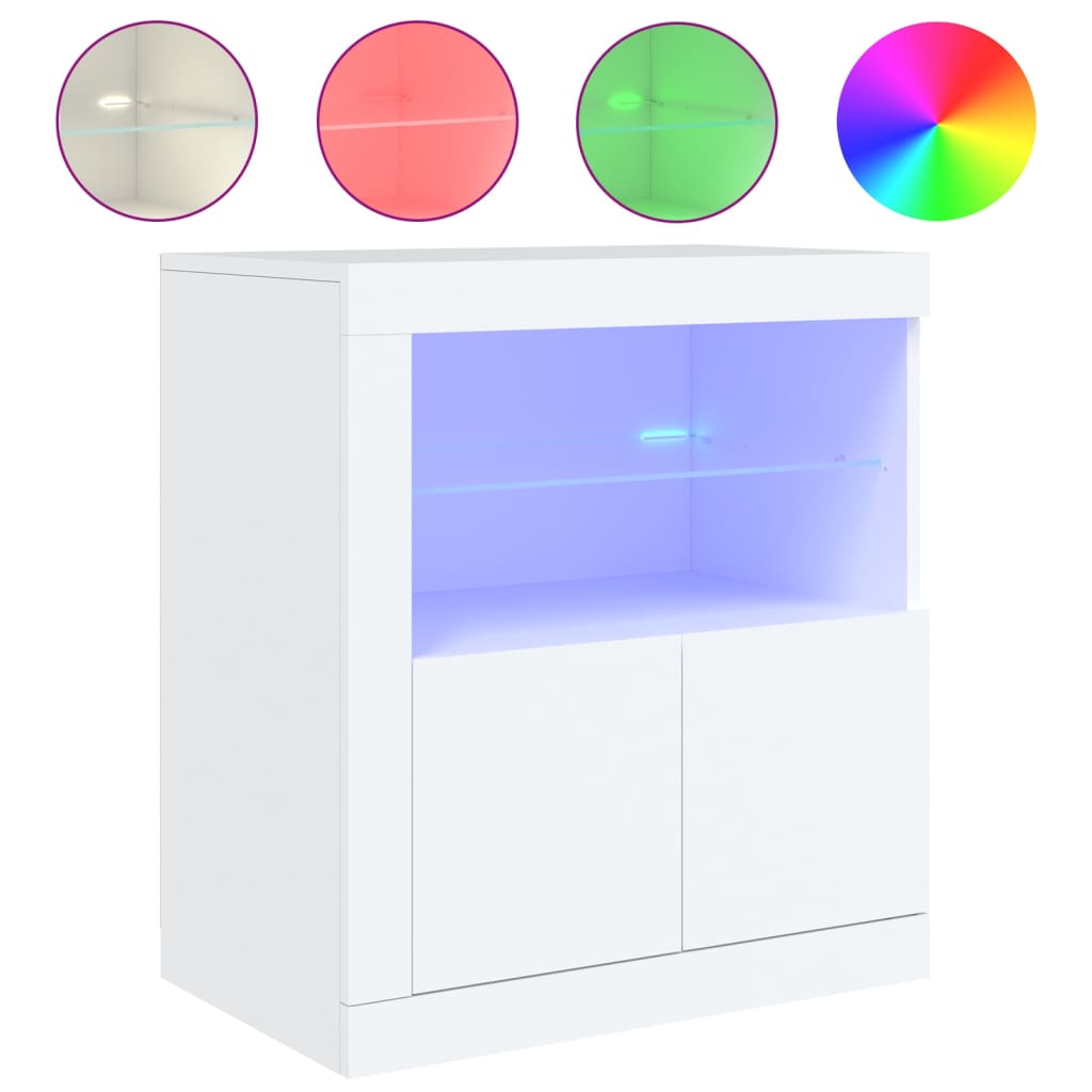Buffet avec lumières LED blanc 60,5x37x67 cm - XIOS