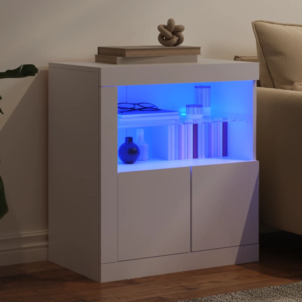 Buffet avec lumières LED blanc 60,5x37x67 cm - XIOS