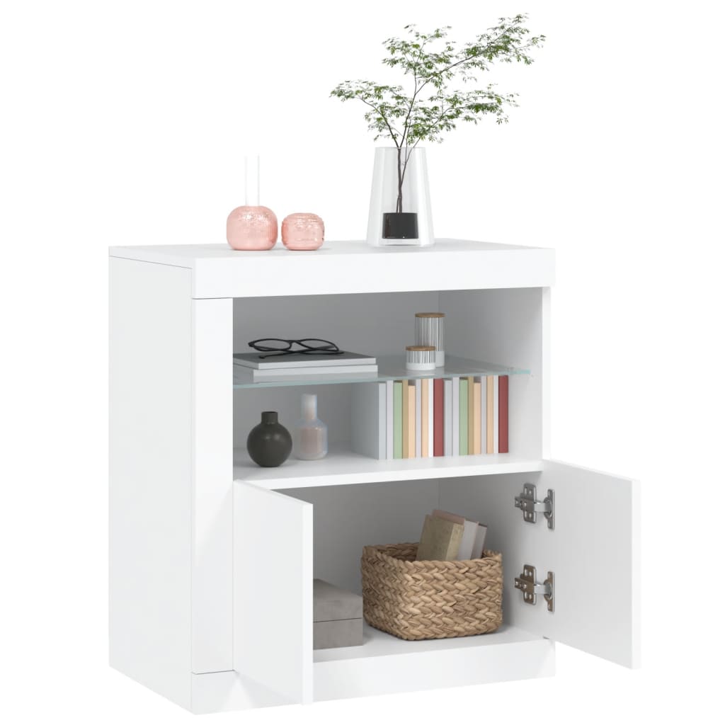 Buffet avec lumières LED blanc 60,5x37x67 cm - XIOS