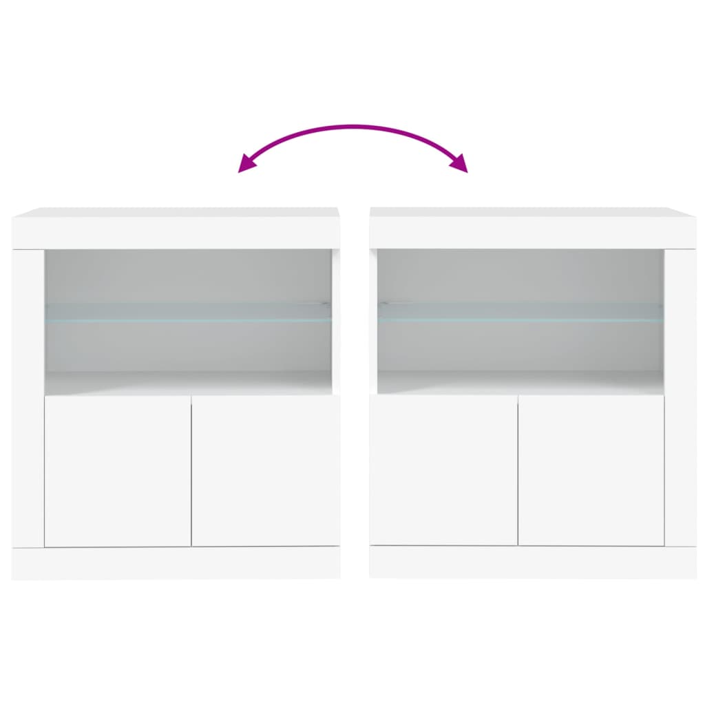 Buffet avec lumières LED blanc 60,5x37x67 cm - XIOS