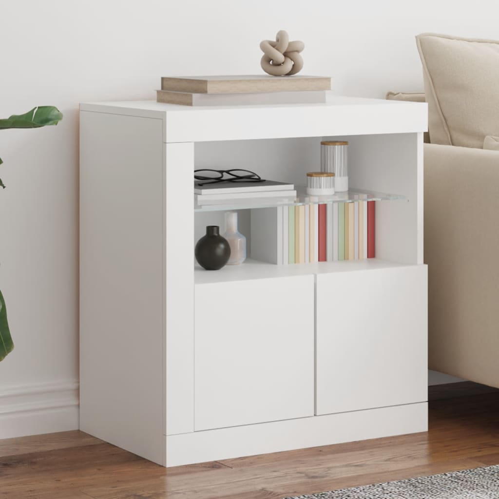 Buffet avec lumières LED blanc 60,5x37x67 cm - XIOS