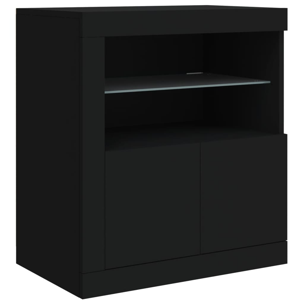 Buffet avec lumières LED noir 60,5x37x67 cm - XIOS