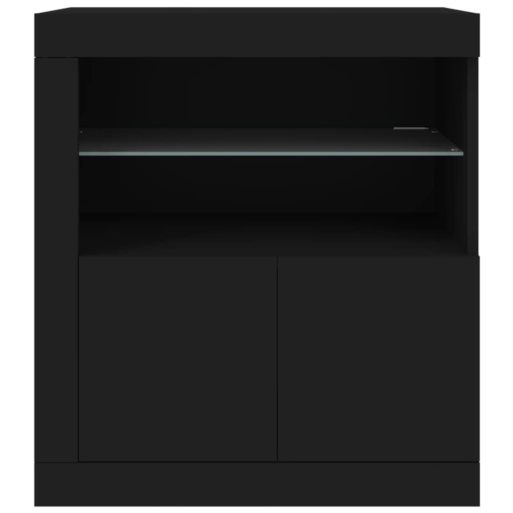 Buffet avec lumières LED noir 60,5x37x67 cm - XIOS