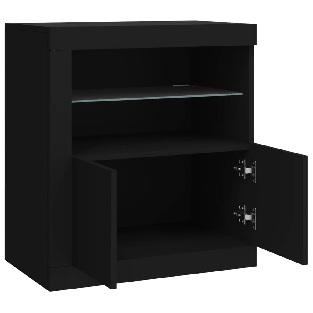 Buffet avec lumières LED noir 60,5x37x67 cm - XIOS