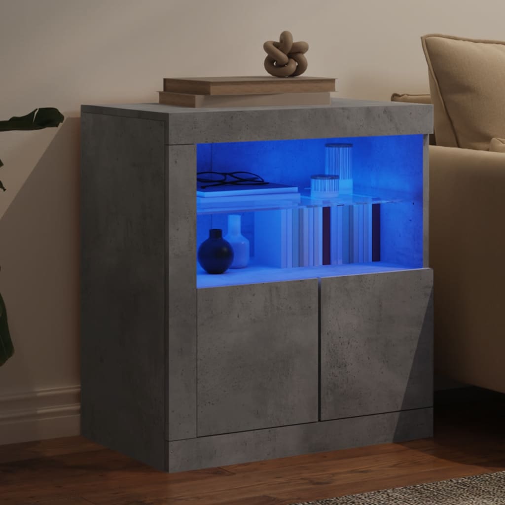 Buffet avec lumières LED gris béton 60,5x37x67 cm - XIOS
