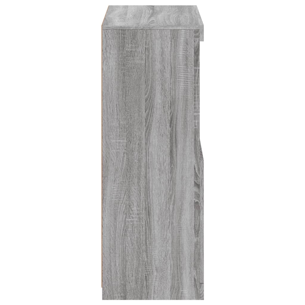 Armoire latérale et lumières LED sonoma gris bois d'ingénierie - XIOS