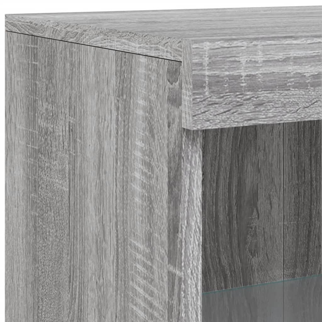 Armoire latérale et lumières LED sonoma gris bois d'ingénierie - XIOS