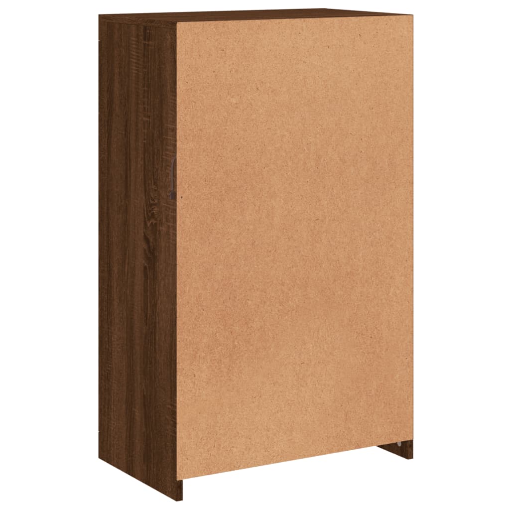 Armoire latérale avec lumières LED chêne marron bois ingénierie