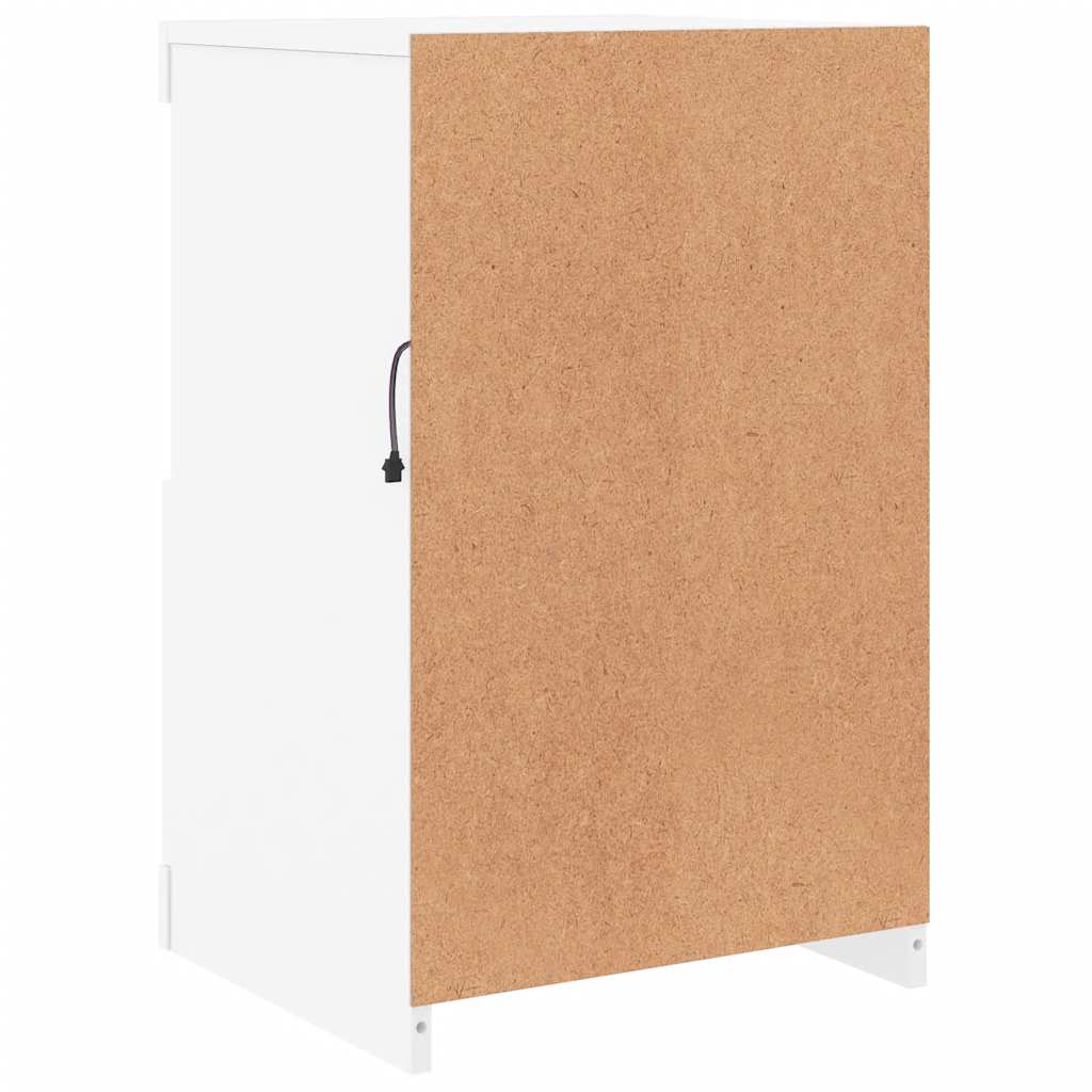 Armoire latérale avec éclairage LED blanc bois d'ingénierie