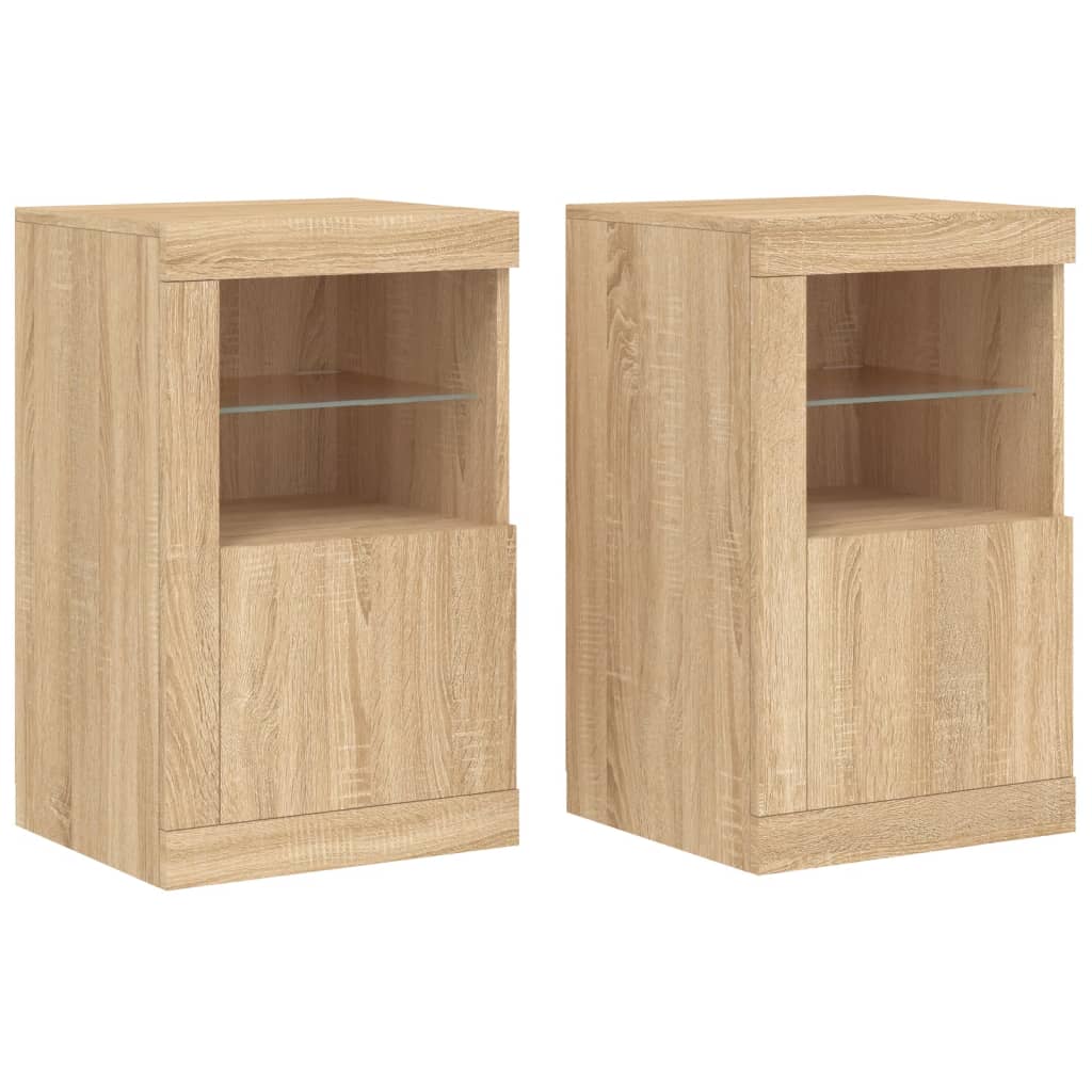 Armoires latérales et lumières LED 2 pcs chêne sonoma - XIOS