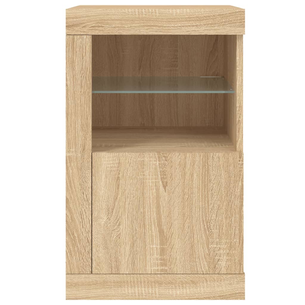Armoires latérales et lumières LED 2 pcs chêne sonoma - XIOS
