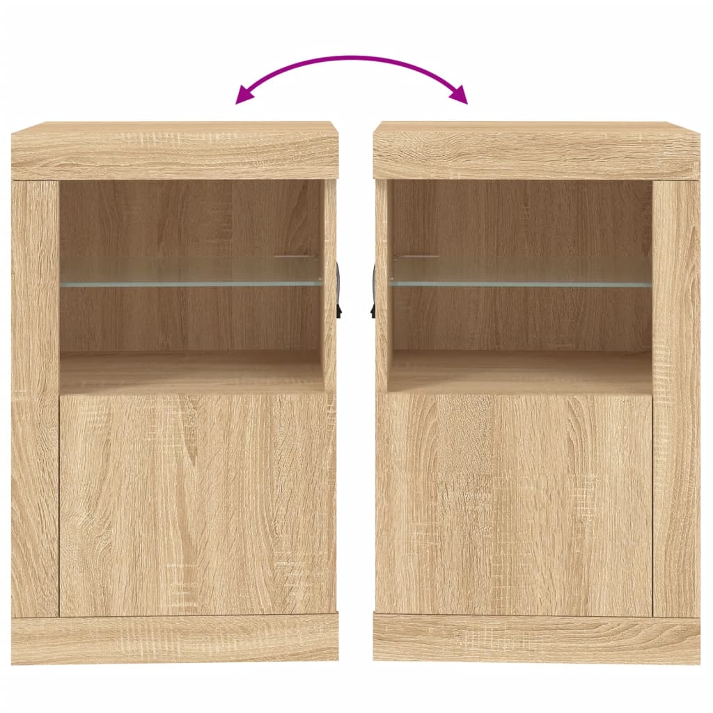 Armoires latérales et lumières LED 2 pcs chêne sonoma - XIOS