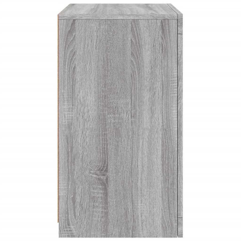 Armoires latérales et lumières LED 2 pcs sonoma gris