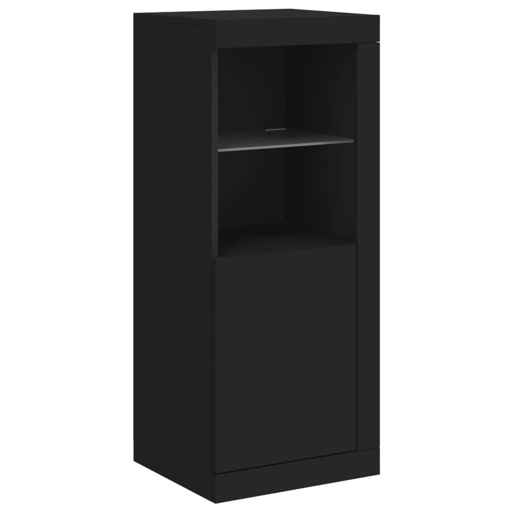 Buffet avec lumières LED noir 41x37x100 cm - XIOS