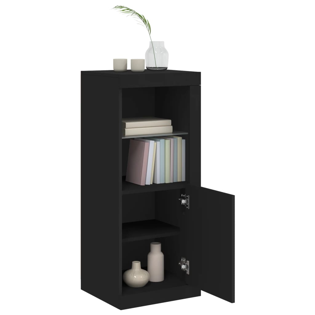 Buffet avec lumières LED noir 41x37x100 cm - XIOS