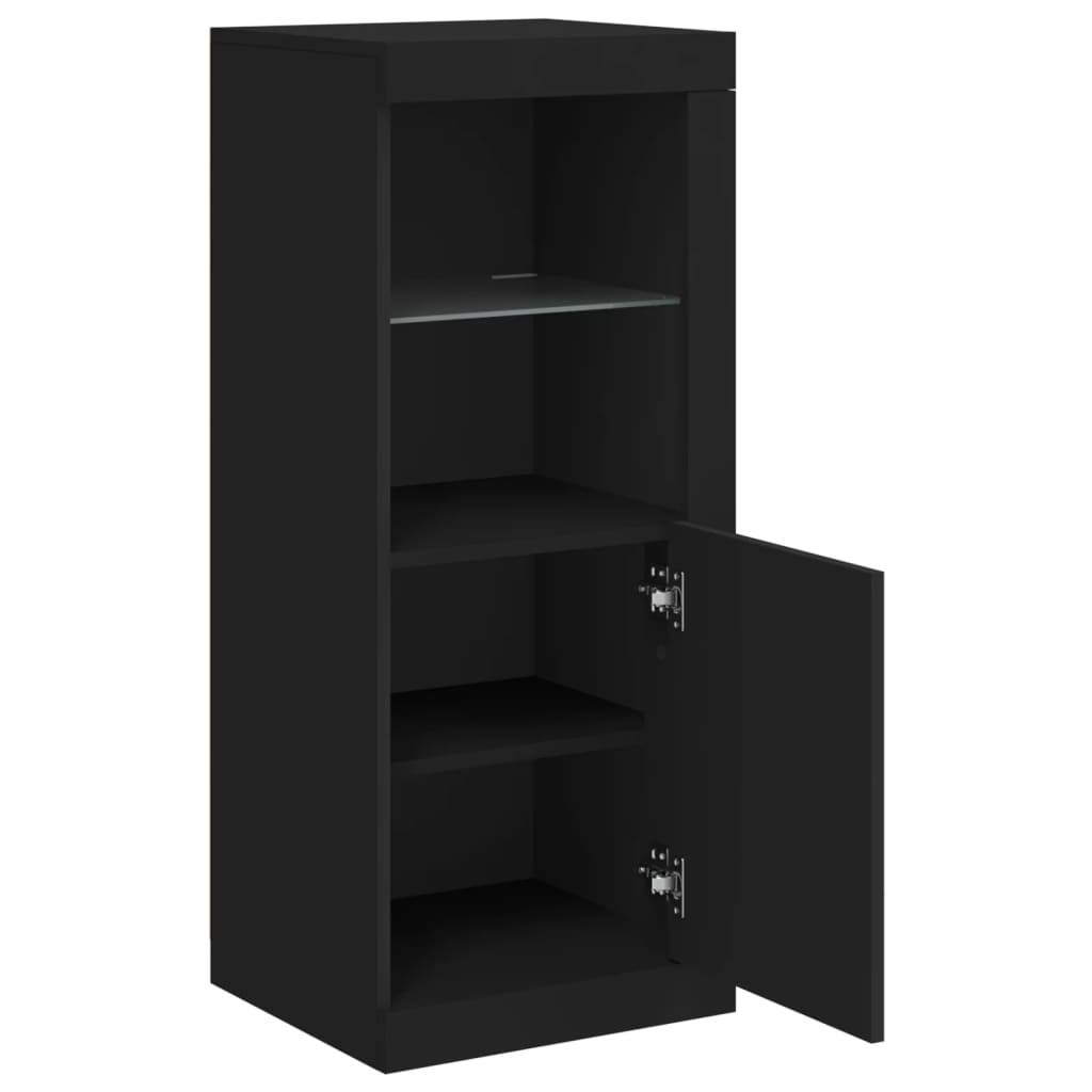 Buffet avec lumières LED noir 41x37x100 cm - XIOS