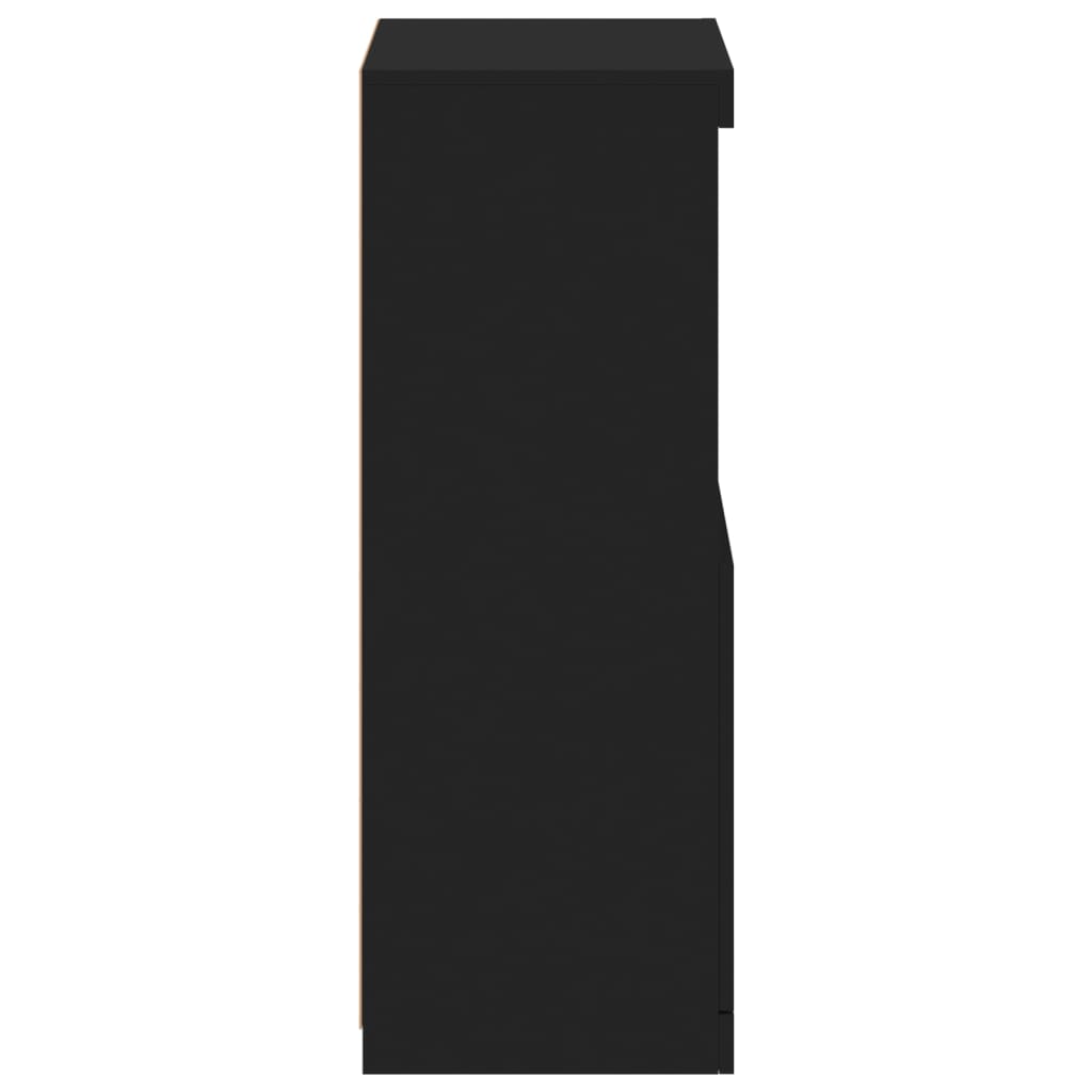Buffet avec lumières LED noir 41x37x100 cm - XIOS