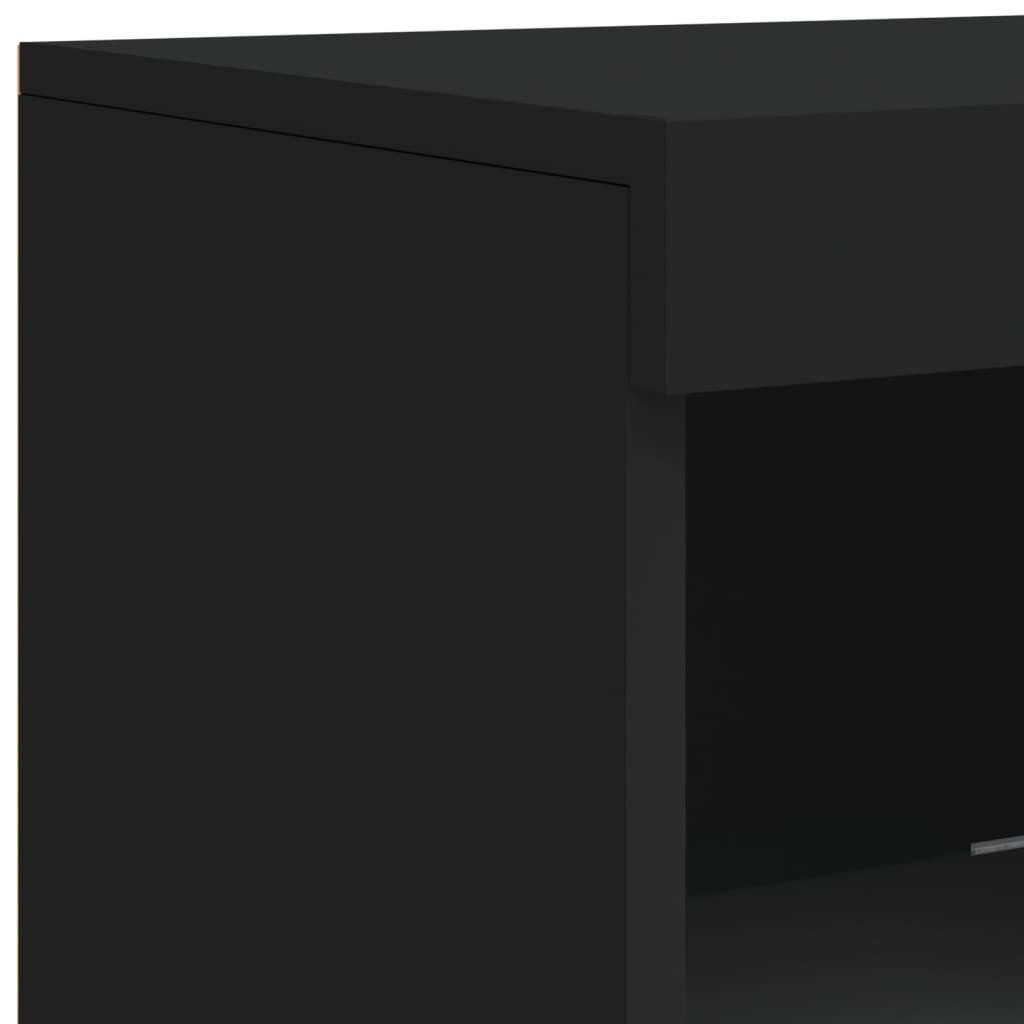 Buffet avec lumières LED noir 41x37x100 cm - XIOS